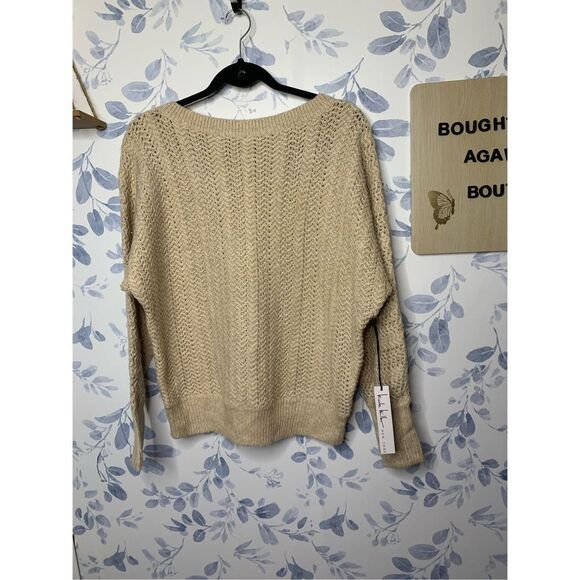 Nicole Miller Cream Knit Sweater NWT Size XS - Picture 2 of 6